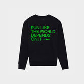Women's Graphic Sweatshirt - Black/Solar Green