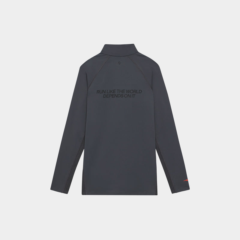 Men's Graphic Performance Quarter Zip - Charcoal/Red