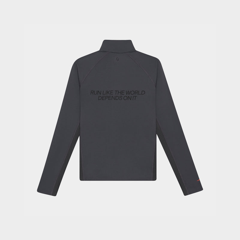 Women's Graphic Performance Quarter Zip - Charcoal/Red