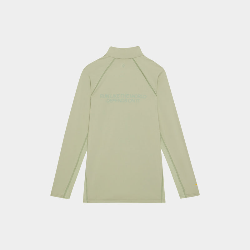 Men's Graphic Performance Quarter Zip - Sage/Orange